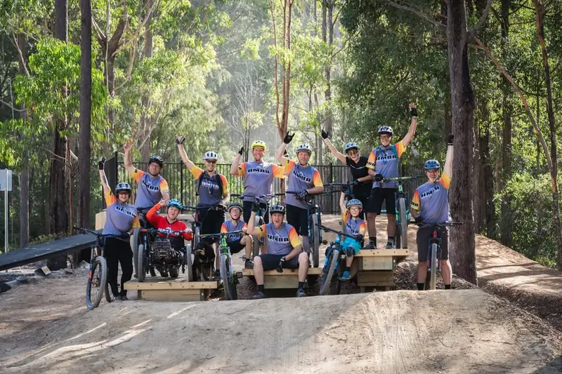 Members of the H.unter Mountain Bike Association at the trail network at Awaba
